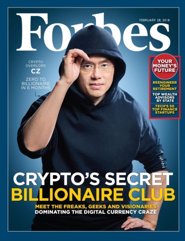 Чанпен «CZ» Чжао на обкладинці Forbes /VIRGILE SIMON BERTRAND FOR FORBES