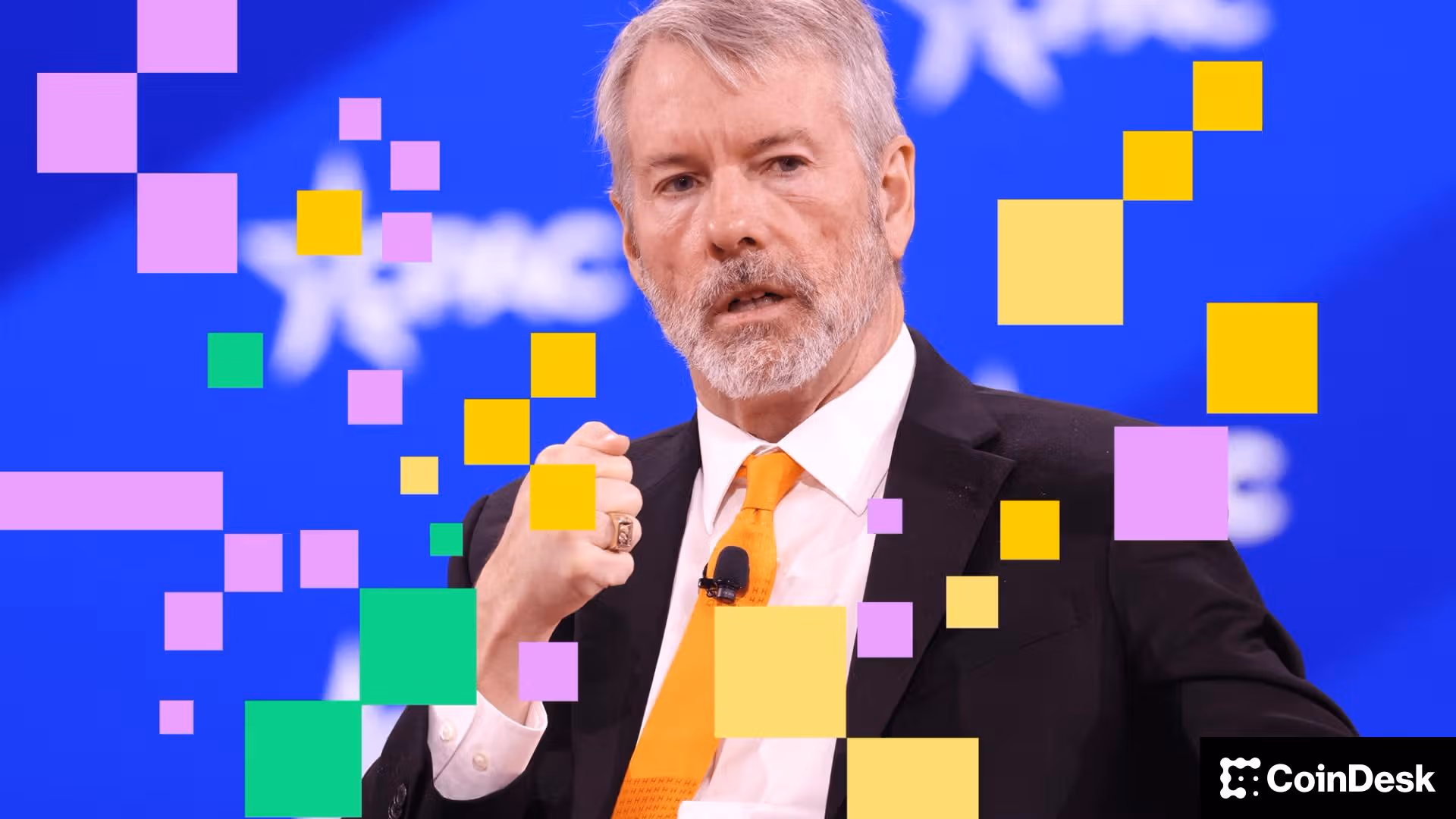 Майкл Сейлор (Gage Skidmore / CC BY-SA 2.0 / Змінено CoinDesk)