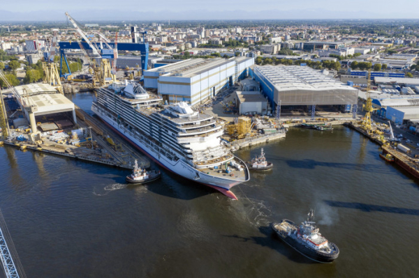 Fincantieri спустила перший круїзний лайнер Sonata на воду: Oceania Cruises отримує нове поповнення флоту