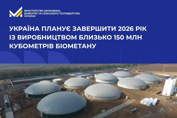 Україна нарощує виробництво: 150 млн кубів біометану вже незабаром